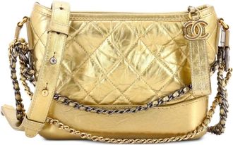 Chanel Gabrielle Aged kleine gewatteerde tas van kalfsleer - Goud