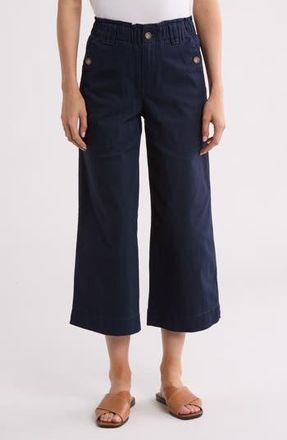 Democracy Wide Leg Ankle Crop Pants in Navy at Nordstrom Rack, Size 10