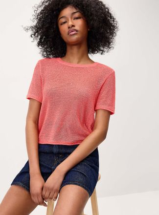 Only Womens Rolled trim fine-knit sweater