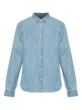 AllSaints Gleason Ramskull denim overhemd - Blauw