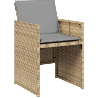 vidaXL Vidaxl - Sillones Jard&iacute;n Con Cojines 4 Uds Rat&aacute;n Sint&eacute;tico Beige Mezcla