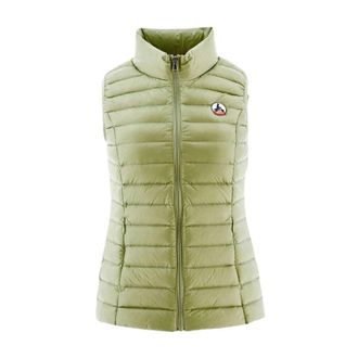 Jott Groene Zijden Bodywarmer - Dames - Bodywarmers - Groen - XS - Leer - Jassen