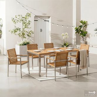 Jardi Set di 7 mobili da giardino TEAKLINE A, Jardi