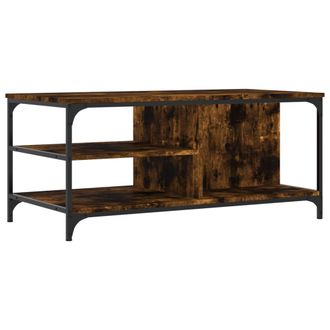 vidaXL Mesa De Centro Madera Contrachapada Roble Ahumado 100x50x45 Cm Vidaxl