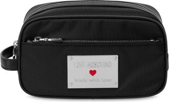 Love Moschino Trousse make up con placca logo - Nero