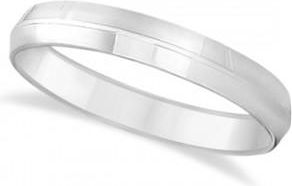 Allurez Knife Edge Wedding Ring Band Comfort-Fit Palladium (4mm)