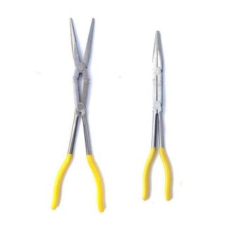 Trade Shop Trade Shop - Pinza Extra Lunga 340mm Becchi Lunghi Dritto A Doppio Snodo Per Valvole Molle