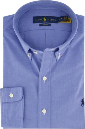 Polo Ralph Lauren Casual Blauw Overhemd Slim Fit Katoen - Heren - Casual Overhemden - Blauw - XL - Katoen - Overhemden
