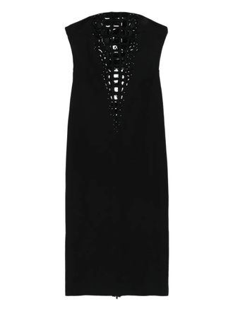 DAVID KOMA strapless panelled dress - women - Viscose/Spandex/Elastane/Polyamide - 12 - Black