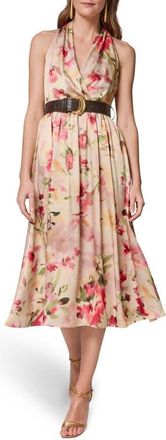 DKNY Floral Print Sleeveless Midi Dress in Eggshell at Nordstrom, Size 16