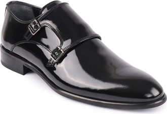 Vella Pais Macdona Double Monk Strap Leather Loafer in Black at Nordstrom Rack, Size 10.5
