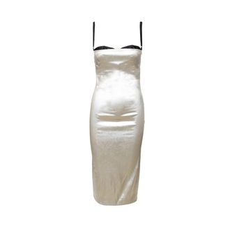 Dolce & Gabbana Pre-owned Womens & Metallic Silver Dress - 90s - Size EU 38