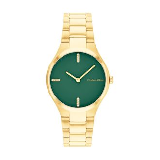Calvin Klein Elegante Gouden Dameshorloge - Dames - Horloges - Geel - ONE Size - Accessoires