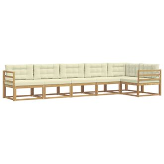 vidaXL Conjunto De Sof&aacute;s De Exterior 4 Pcs Blanco Y Crema Poli&eacute;ster Vidaxl