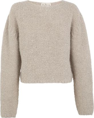 Cortana Igloo- kasjmier en zijde beige gebreide trui - Dames - Cashmere truien - Beige - S - Kasjmier - Truien & Vesten
