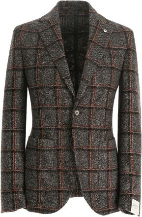 L.B.M. 1911 Tijdloos geruit gebreid jasje - Heren - Blazers - Bruin - 2XL - Jassen
