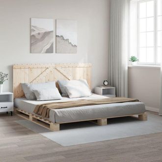 vidaXL Vidaxl - Estructura De Cama Con Cabecero Madera Maciza De Pino 200x200cm