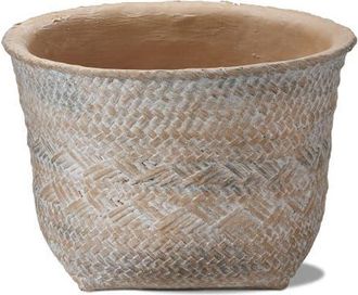 Tag Tulum Whitewashed Cement Basket Planter Large for Plants in Beige at Nordstrom