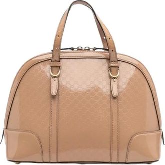 Gucci Pre-owned Handbags, female, Beige, Size: ONE SIZE Pre-owned Vintage Leather Handbag