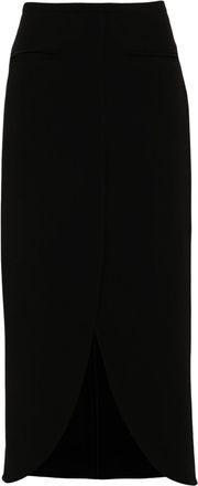 Courrèges Ellipse tailored maxi skirt - women - Polyurethane/Polyester/Acetate/Silk - 38 - Black