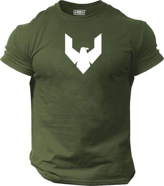 Generic Hawk T Shirt Gym Clothing Bodybuilding Training Workout Exercise Fitness Boxing MMA Eagle Top (UK, Alpha, XL, Regular, Regular, Military Green)