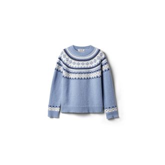Miu Miu Wool Crew-neck Sweater, Woman, Sapphire Blue, Size 42