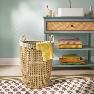 La Redoute Interieurs Bamboe wasmand, voering met ruitjesprint, MONOA