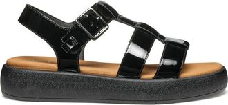 Geox Schoenen, Dames, Zwart, 40 EU, D Camalei Platte Sandalen