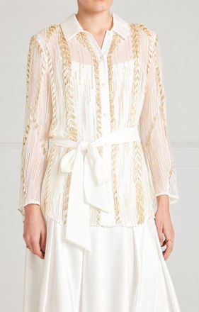 Temperley London Viola Shirt in Ivory at Nordstrom, Size 12