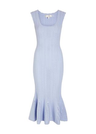 LoveShackFancy Loveshackfancy Tabatha Pointelle-knit Midi Dress - Light Purple - S (UK8-10 / S)