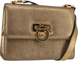 Ferragamo Pre-owned Cross Body Bags, female, Yellow, Size: ONE SIZE Pre-owned Leather Shoulder Bag