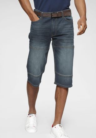 H.I.S Jeansbermudas H.I.S HANTZ, Herren, Gr. 38, N-Gr, blau (dunkelblau), Denim/Jeans, Obermaterial: 75% Baumwolle, 23% Polyester, 2% Elasthan, Abriebeffekt