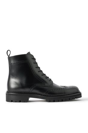 Mr P. Jacques Waxed-Leather Brogue Boots