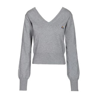 Vivienne Westwood Dames, Truien, Grijs, Maat: S Katoen