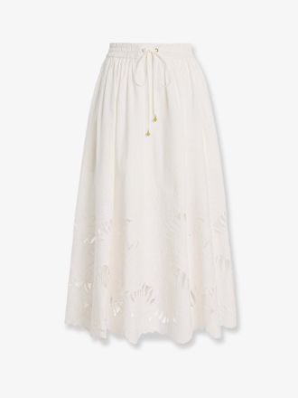 Zimmermann Gonna Mahon in cotone con dettaglio ricamato sul fondo - ZIMMERMANN - gender_Woman