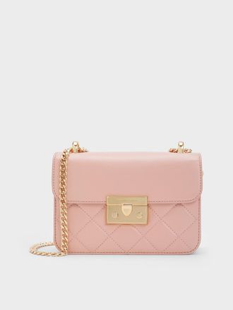Charles & Keith Alva Quilted Chain-Handle Bag