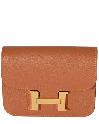 Herm&egrave;s Brown Leather Constance Slim Compact Ghw (Authentic Pre-Loved)