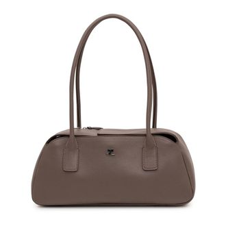 Courr&egrave;ges Shoulder Bags, female, Brown, Size: ONE SIZE Strip Leather Bag