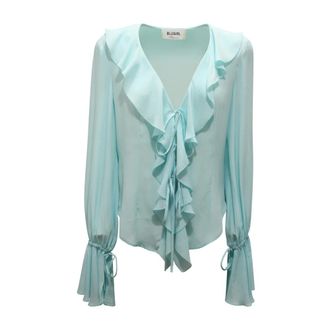 Blumarine Dames, Blouses & Shirts, Blauw, Maat: M Zijde