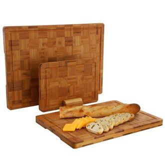 MegaChef 3 Piece Wood Cutting Board Set in Brown at Nordstrom