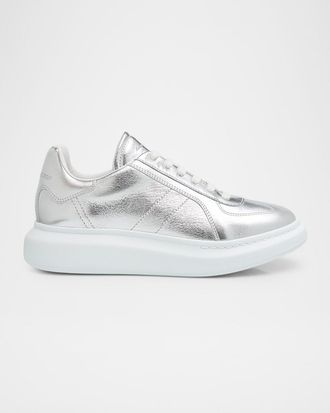 Alexander McQueen Men & apos;s Metallic-Trim Leather Low-Top Sneakers