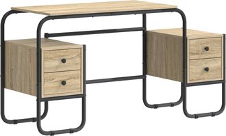 vidaXL Escritorio Con Almacenamiento Roble Sonoma 145 X 50 X 75 Cm Vidaxl