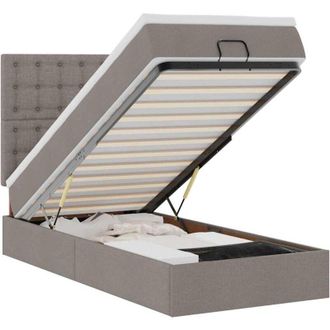 vidaXL Estructura De Cama Otomana Colch&oacute;n Tela Gris Pardo 80x200cm Vidaxl