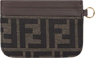 Fendi Card Case FF Jacquard - Dames - Portefeuilles - Bruin - ONE Size - Katoen - Accessoires