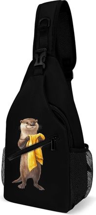 Generic Otter Bath Mens Shoulder Bags Sling Crossbody Backpack Travel Hiking Chest Bag with Small Side 38x20cm