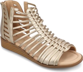 Journee Collection Journee Womens Delilah Medium and Wide Width Sliver Wedge Sandals