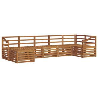 vidaXL Set Di Divani Da Esterno 7 Pz Naturale Vidaxl