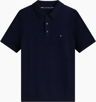 Tommy Hilfiger Mens Tommy Hilfiger Ess Cotton Knitted Polo DW5 Desert Sky - Black - Size: 42