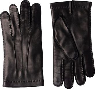 Mario Portolano shearling leather gloves - Black