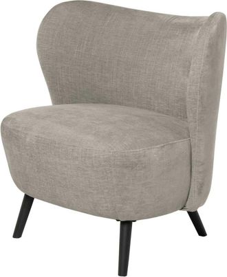 Koketto Home Sillón tapizado en suave gris claro con patas negras
